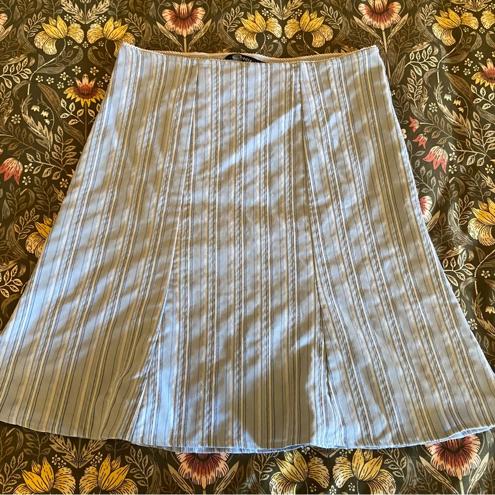 Blue striped midi skirt